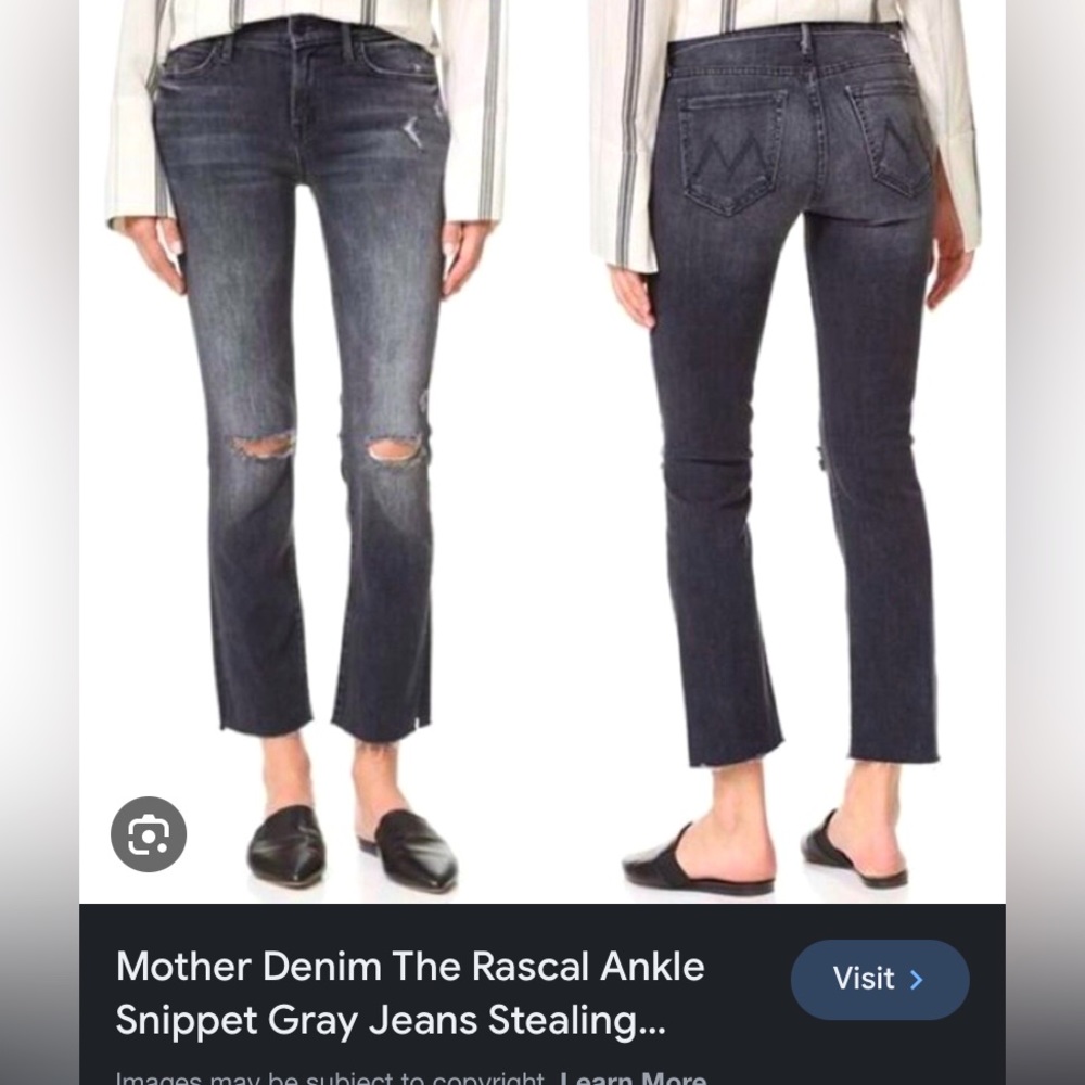 Mother jeans - the rascal ankle snippet grey jeans